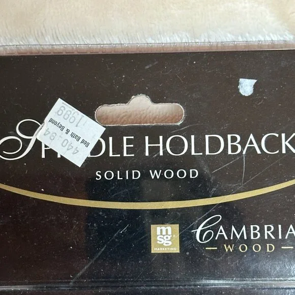 Cambria Solid Wood Spindle Curtain Holdbacks Pair of 2 for Curtains / Drapes - Picture 2 of 4